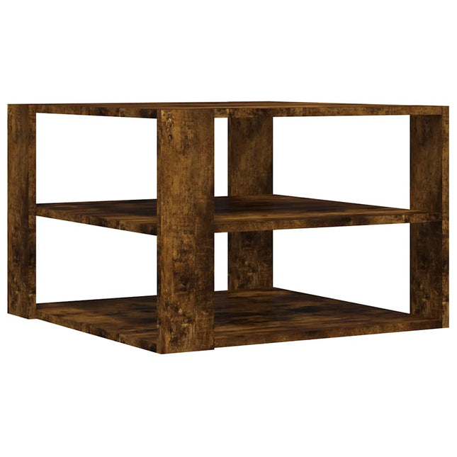 sofabord 58x58x40 cm konstrueret træ røget egetræsfarve