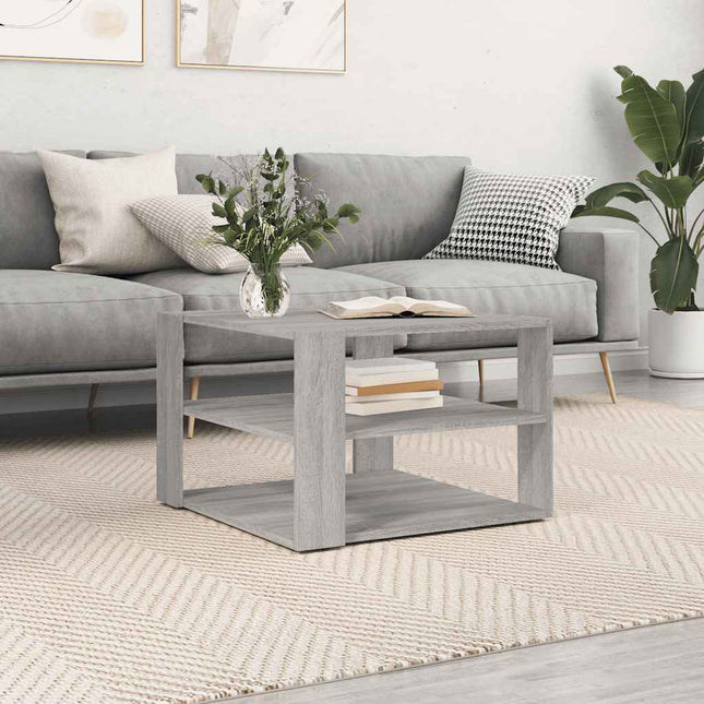 sofabord 58x58x40 cm konstrueret træ grå sonoma-eg
