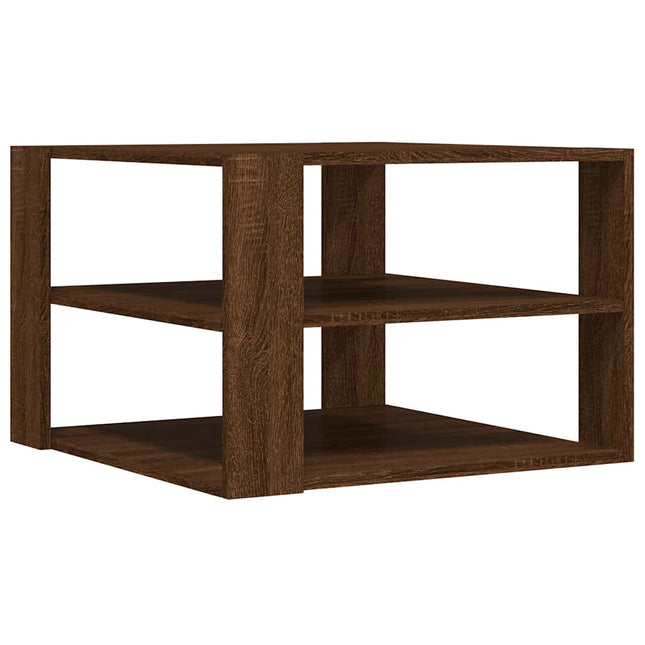 sofabord 58x58x40 cm konstrueret træ brun egetræsfarve