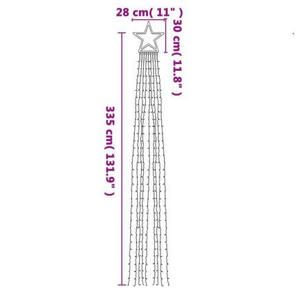 juletræslys 320 LED'er 375 cm koldt hvidt lys