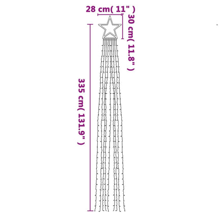 juletræslys 320 LED'er 375 cm blå