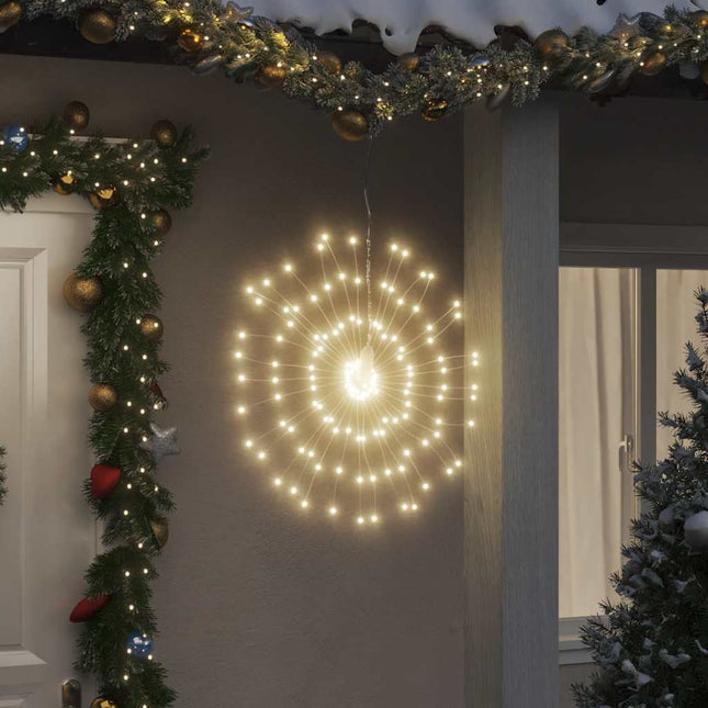 lysende starburst-dekoration 4 stk. 140 LED'er 17 cm varm hvid