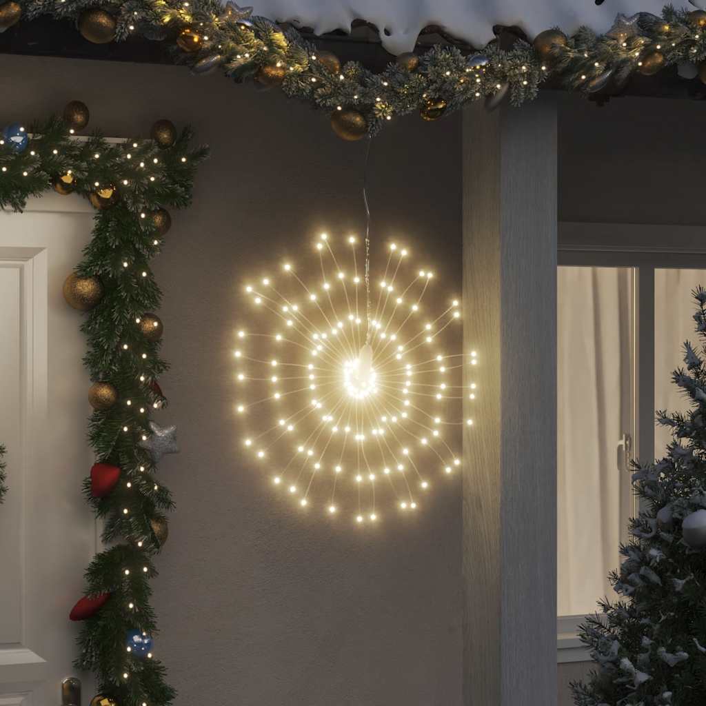 lysende starburst-dekoration 4 stk. 140 LED'er 17 cm varm hvid