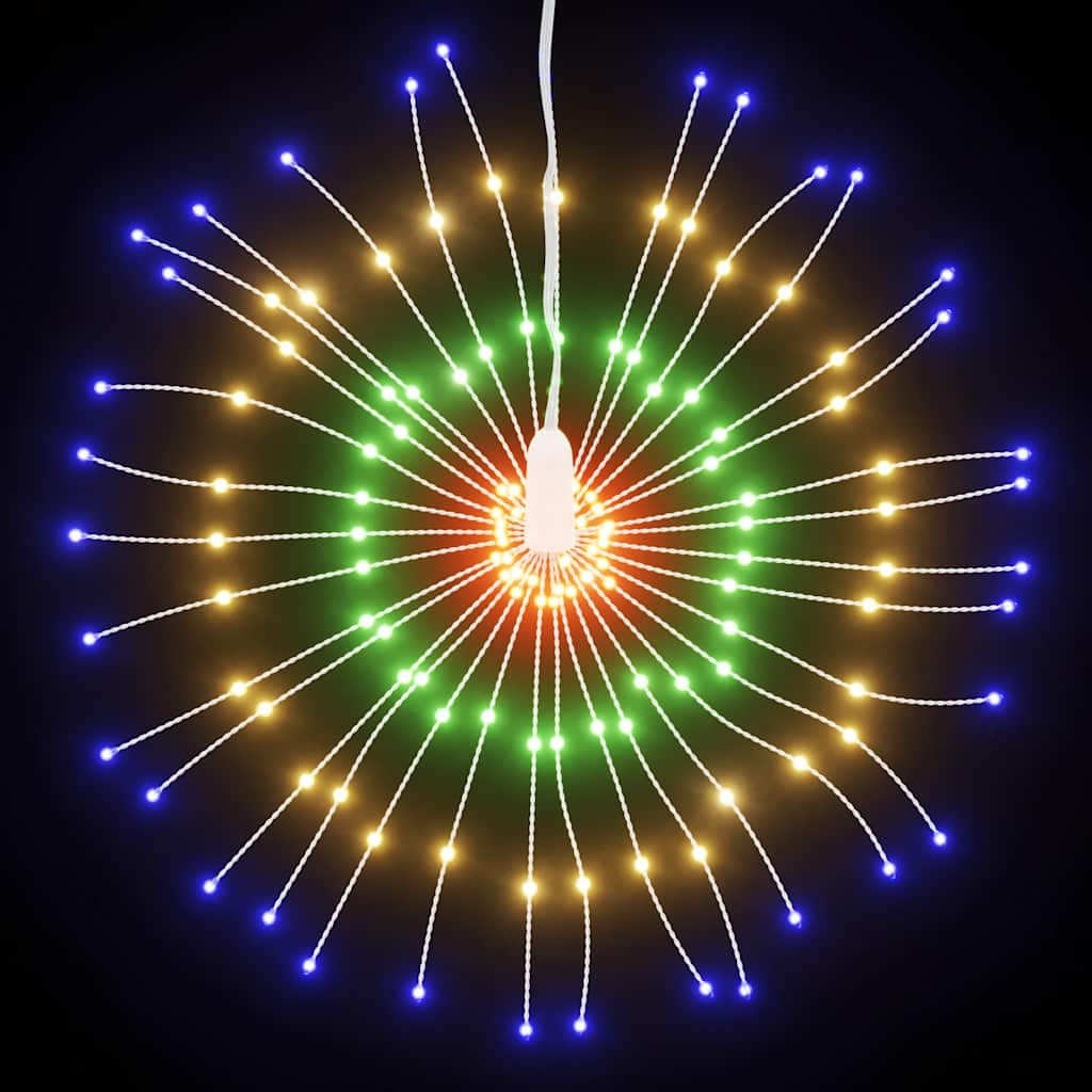 lysende starburst-dekoration 4 stk. 140 LED'er 17 cm flerfarvet