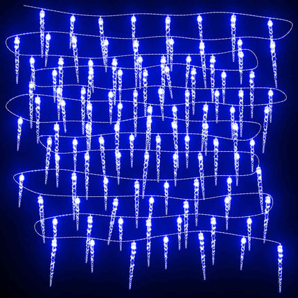 lyskæde m. istapper 200 LED'er 20 m akryl PVC blå