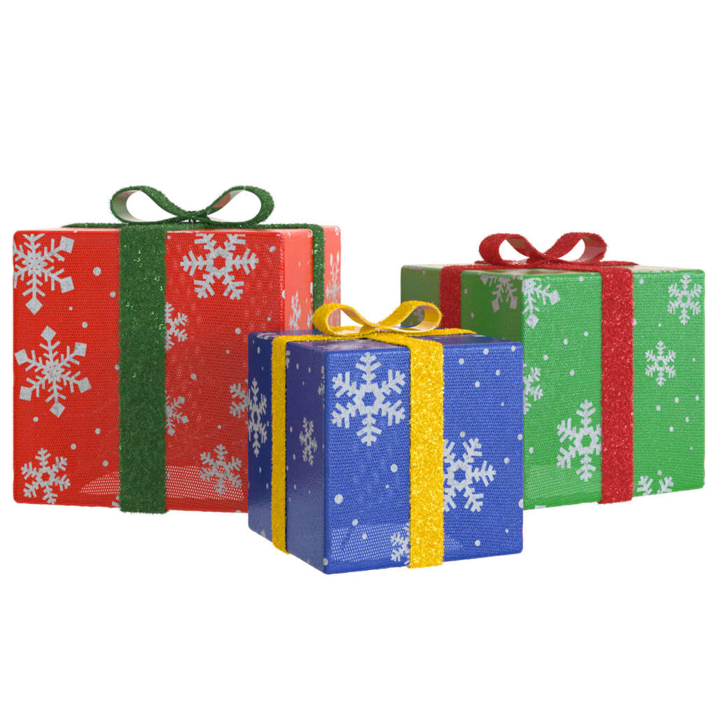 lysende julegaver 3 stk. 64 LED'er varmt hvidt lys