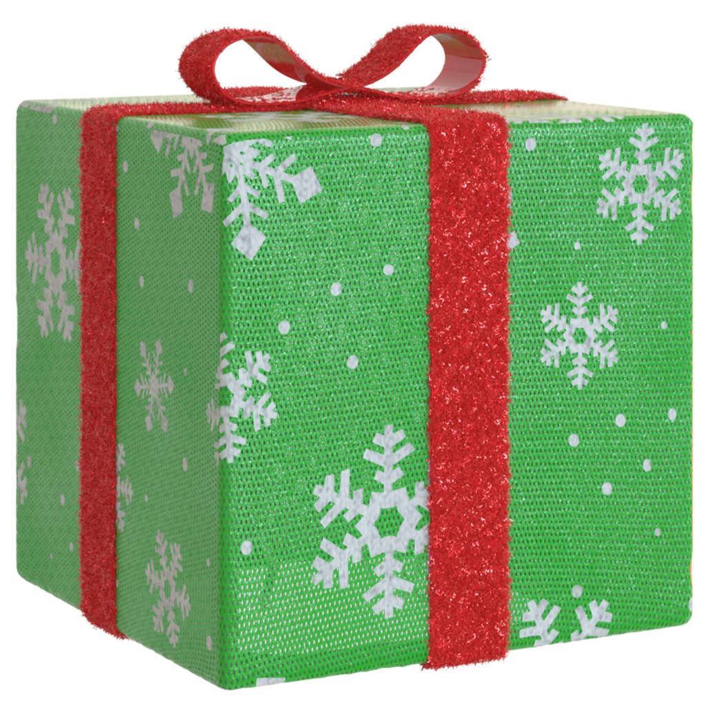 lysende julegaver 3 stk. 64 LED'er varmt hvidt lys