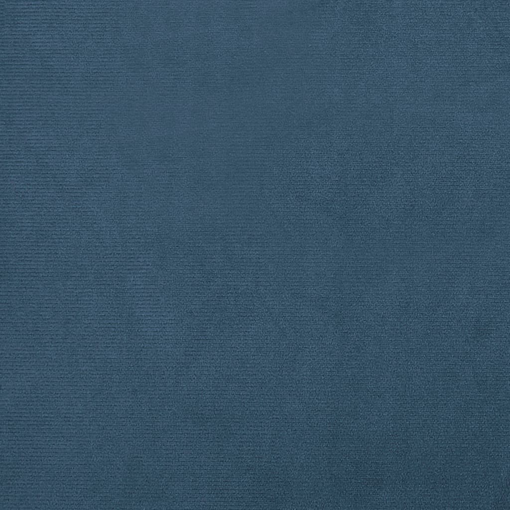 lænestol med fodskammel velour mørkeblå