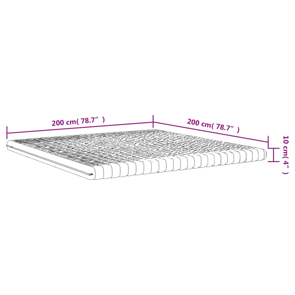 skummadras 200x200 cm 7 zoner hårdhed 20 ILD hvid