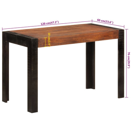 spisebord 120x60x76 cm massivt mangotræ gyldenbrun