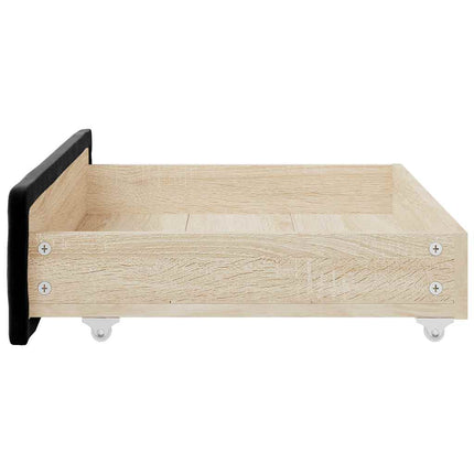 sengeskuffer 2 stk. konstrueret træ og velour sort
