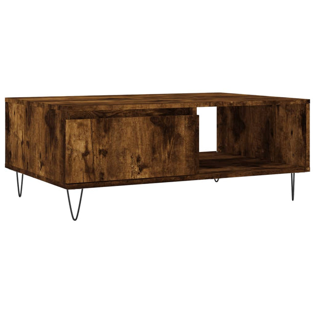 sofabord 90x60x35 cm konstrueret træ røget egetræsfarve