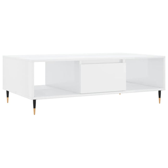 sofabord 104x60x35 cm konstrueret træ hvid højglans