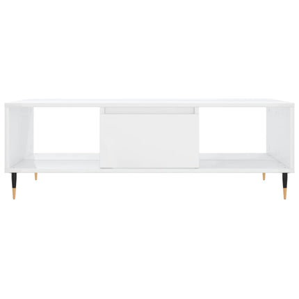 sofabord 104x60x35 cm konstrueret træ hvid højglans