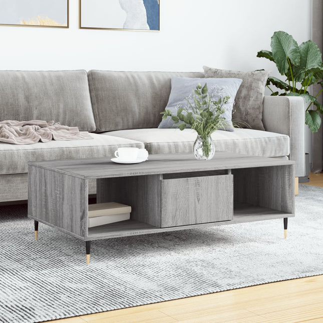 sofabord 104x60x35 cm konstrueret træ grå sonoma-eg