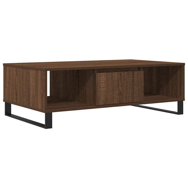 sofabord 104x60x35 cm konstrueret træ brun egetræsfarve