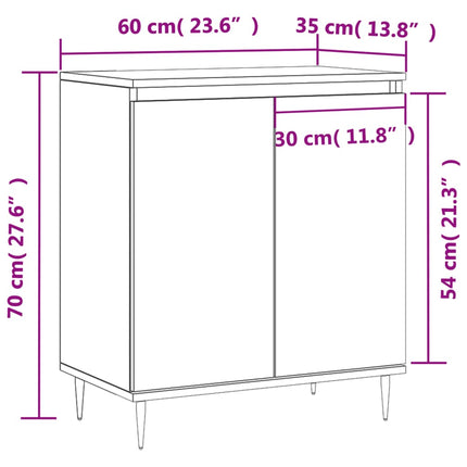 skænk 60x35x70 cm konstrueret træ hvid