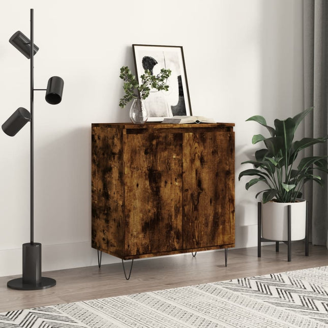 skænk 60x35x70 cm konstrueret træ røget egetræsfarve