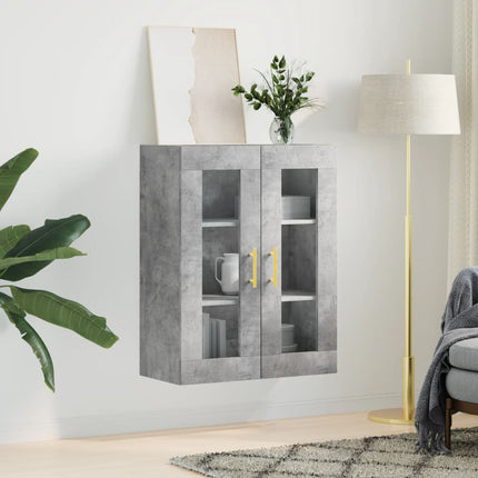 væghængt skab 69,5x34x90 cm konstrueret træ betongrå