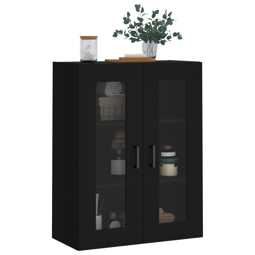 væghængt skab 69,5x34x90 cm sort