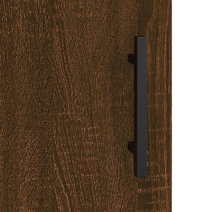 væghængt skab 69,5x34x90 cm konstrueret træ brun egetræsfarve