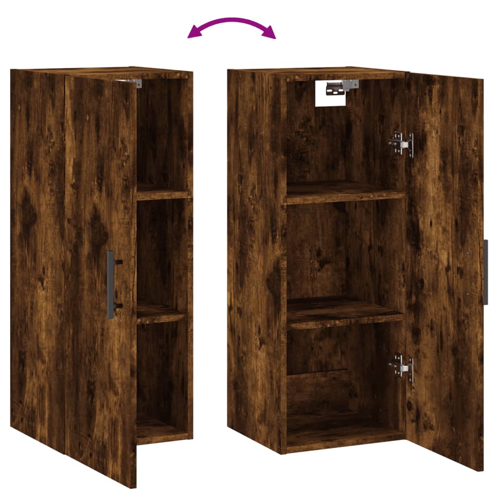 vægskab 34,5x34x90 cm røget egetræsfarve