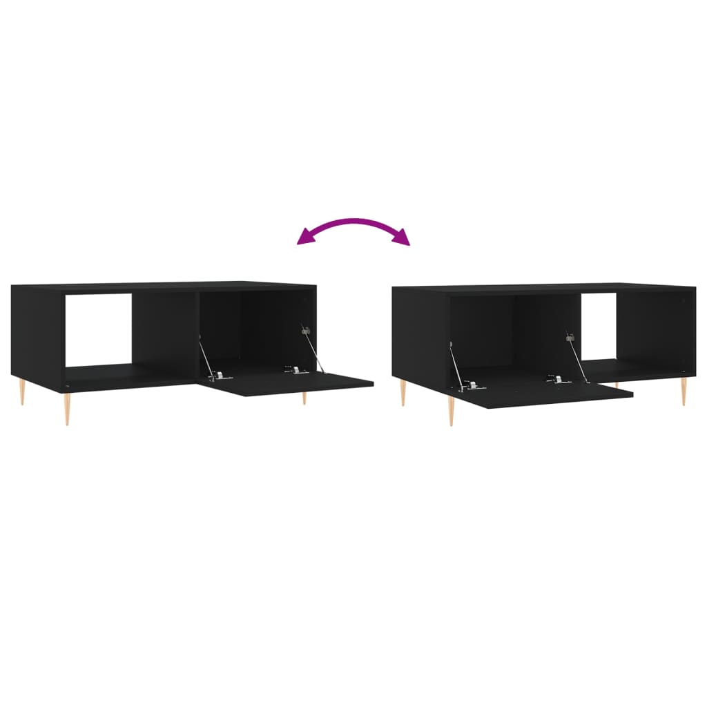 sofabord 90x50x40 cm konstrueret træ sort