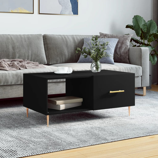 sofabord 90x50x40 cm konstrueret træ sort