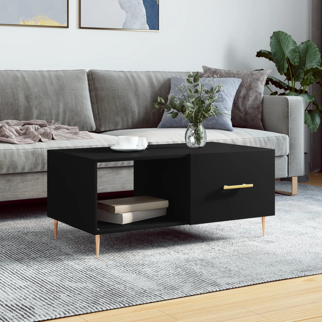 sofabord 90x50x40 cm konstrueret træ sort