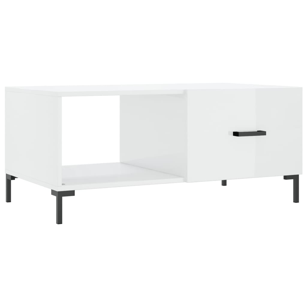 sofabord 90x50x40 cm konstrueret træ hvid højglans