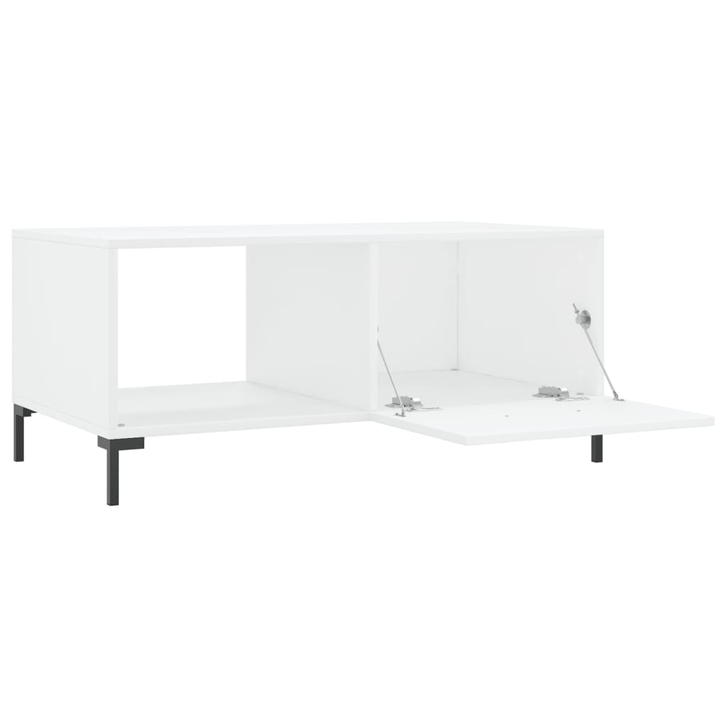 sofabord 90x50x40 cm konstrueret træ hvid højglans