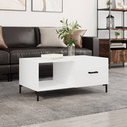 sofabord 90x50x40 cm konstrueret træ hvid højglans
