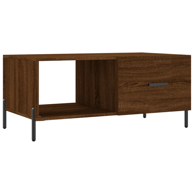 sofabord 90x50x40 cm konstrueret træ brun egetræsfarve