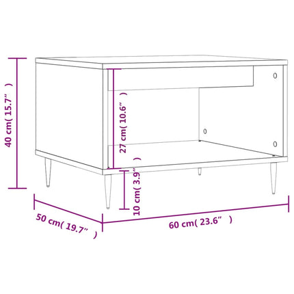 sofabord 60x50x40 cm konstrueret træ røget egetræsfarve