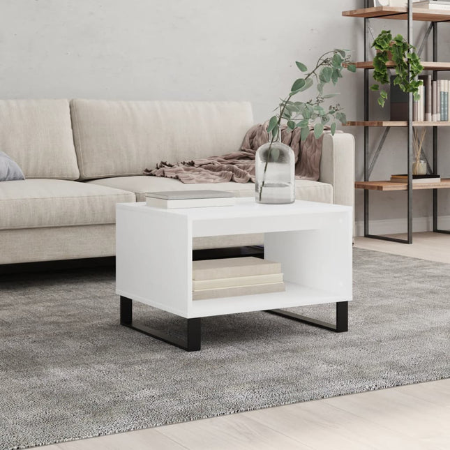 sofabord 60x50x40 cm konstrueret træ hvid