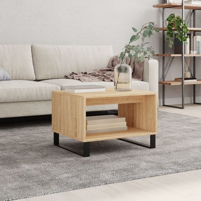 sofabord 60x50x40 cm konstrueret træ sonoma-eg