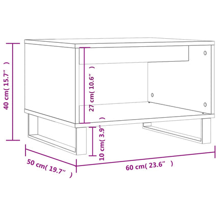 sofabord 60x50x40 cm konstrueret træ røget egetræsfarve