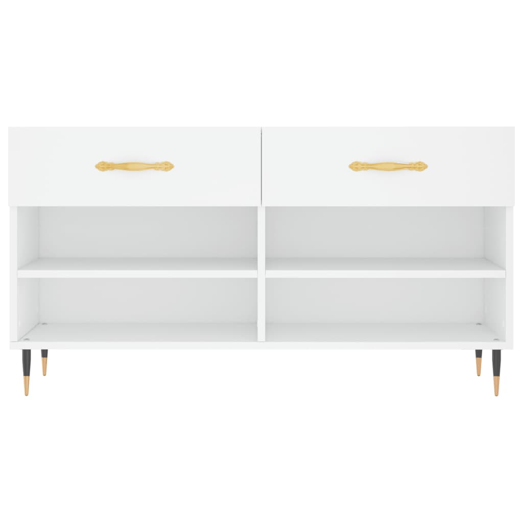 skobænk 102x35x55 cm konstrueret træ hvid