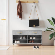 skobænk 102x35x55 cm konstrueret træ betongrå