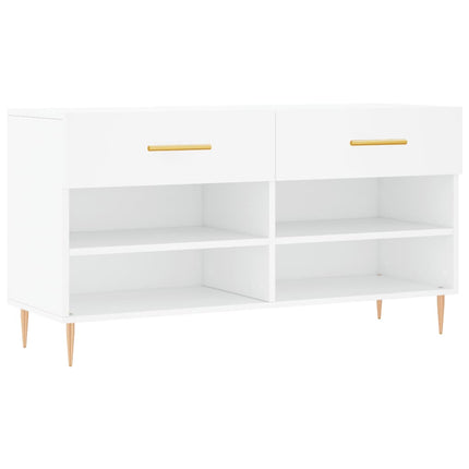 skobænk 102x35x55 cm konstrueret træ hvid
