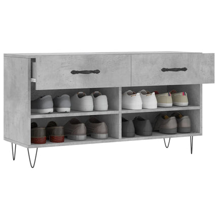 skobænk 102x35x55 cm konstrueret træ betongrå