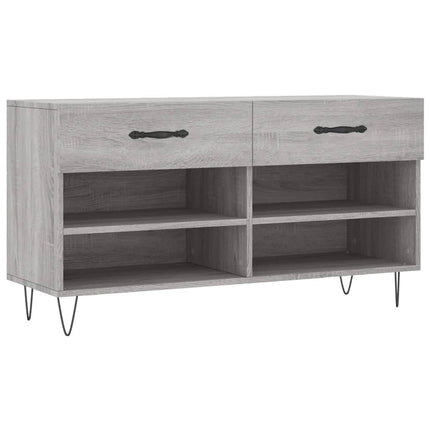 skobænk 102x35x55 cm konstrueret træ grå sonoma-eg