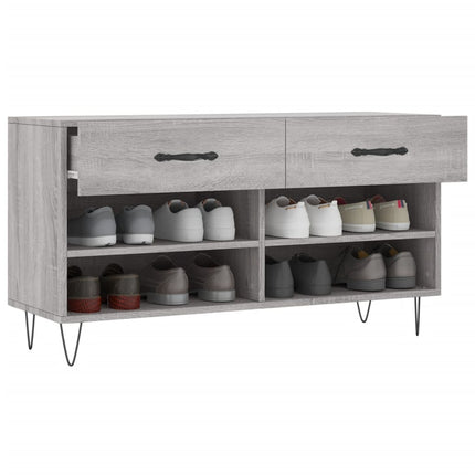 skobænk 102x35x55 cm konstrueret træ grå sonoma-eg