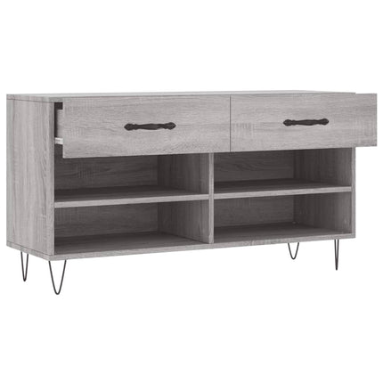 skobænk 102x35x55 cm konstrueret træ grå sonoma-eg