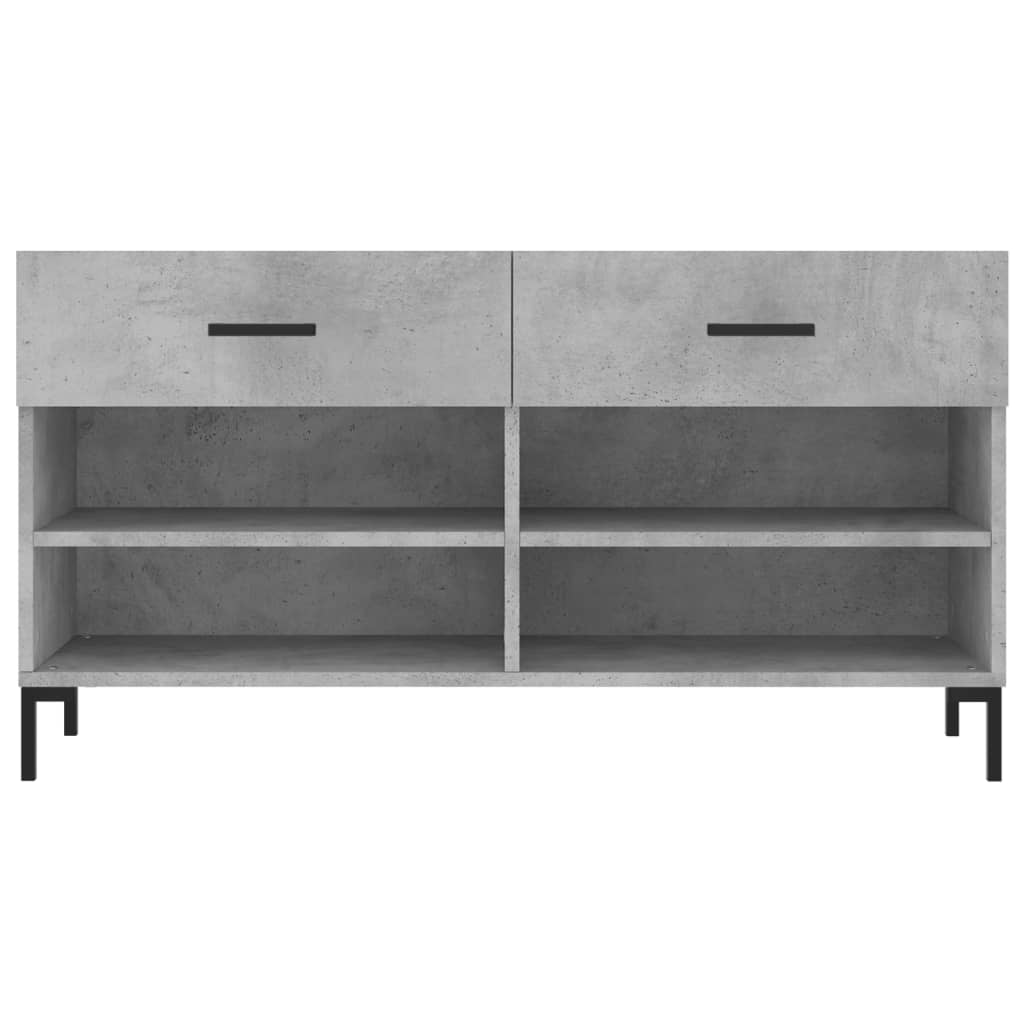 skobænk 102x35x55 cm konstrueret træ betongrå