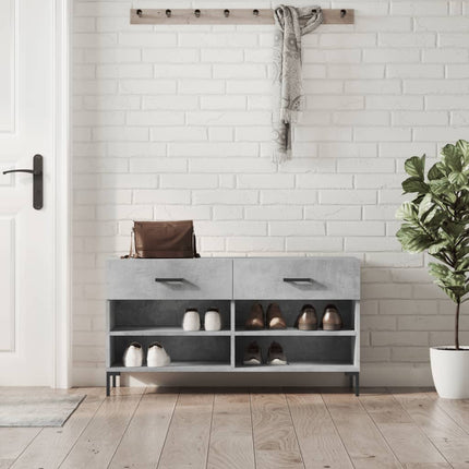 skobænk 102x35x55 cm konstrueret træ betongrå