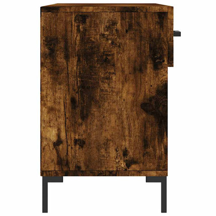 skobænk 102x35x55 cm konstrueret træ røget egetræsfarve