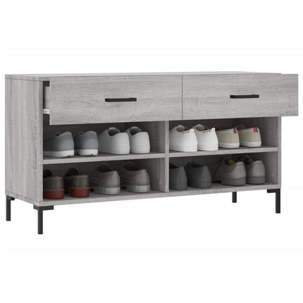 skobænk 102x35x55 cm konstrueret træ grå sonoma-eg