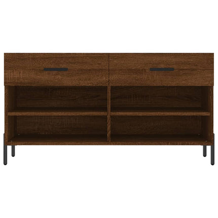 skobænk 102x35x55 cm konstrueret træ brun egetræsfarve