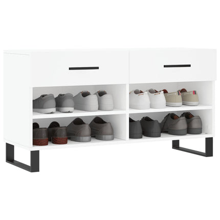 skobænk 102x35x55 cm konstrueret træ hvid